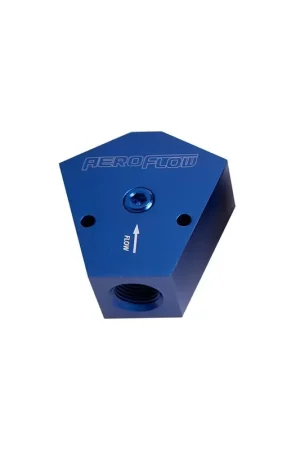Buy Direct Aeroflow Billet Y-Block 3/8 - 3/8 In - Out 1/8" NPT Port - Black