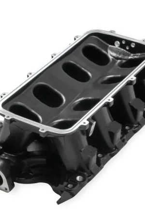 Final Sale Holley Black 351W Ford Hi-Ram Carbureted Manifold Base Black Ford 351W 9.5" Deck Ford Hi-Ram Intake Manifold Base