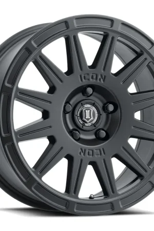 ICON Alloys Ricochet, Satin Black, 17 x 8 / 5 x 108, 38mm Offset, 6" BS Super Sale