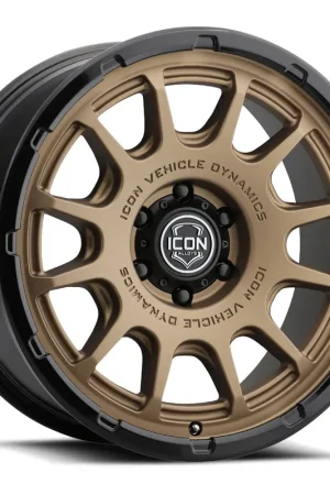 ICON Alloys Rancho, Satin Bronze w/ Gloss Black Lip, 20 x 9 / 6 x 5.5, 0mm Offset, 5" BS Limited Offer