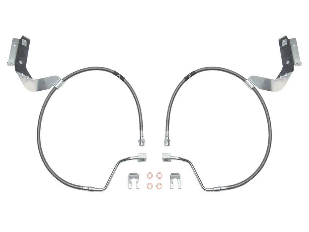 ICON 2017-2025 Ford F-250/F-350 Super Duty, Front, 2.5” Lift, Extended Stainless Brake Line Kit Free Returns