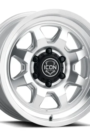 ICON Alloys Nuevo, Silver Machined, 17 x 8.5 / 6 x 5.5, 0mm Offset, 4.75" BS Express Delivery