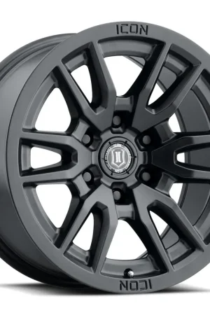 ICON Alloys Vector 6, Satin Black, 17 x 8.5 / 6 x 120, 0mm Offset, 4.75" BS Secure Checkout