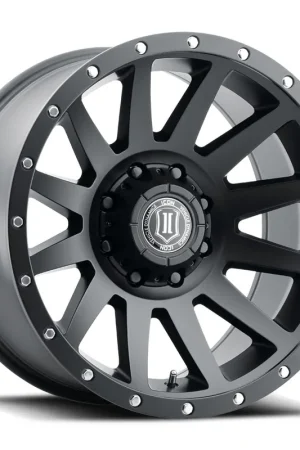 ICON Alloys Compression, Satin Black, 20 x 10 / 8 x 180, -19mm Offset, 4.75" BS Fast Shipping
