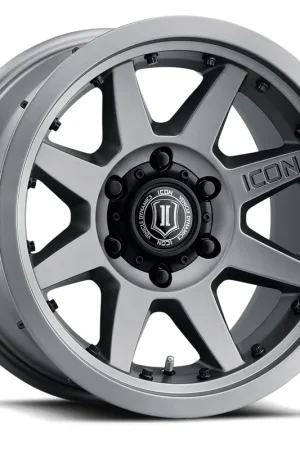 Free Shipping ICON Alloys Rebound Pro, Titanium, 17 x 8.5 / 5 x 5, -6mm Offset, 4.5" BS