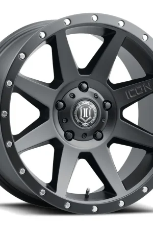 Same Day Shipping ICON Alloys Rebound, Satin Black, 20 x 9 / 6 x 5.5, 0mm Offset, 5" BS