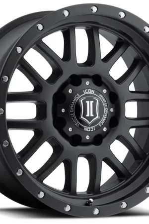 Price Cut ICON Alloys Alpha, Satin Black, 20 x 9 / 8 x 6.5, 19mm Offset, 5.75" BS