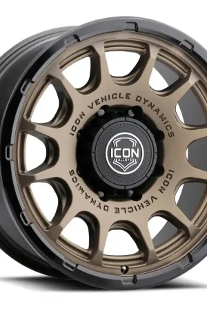 ICON Alloys Rancho, Satin Bronze w/ Gloss Black Lip, 20 x 9 / 8 x 170, 6mm Offset, 5.25" BS Save Now