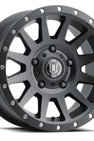 Fresh Stock ICON Alloys Compression, Satin Black, 17 x 8.5 / 5 x 150, 25mm Offset, 5.75" BS