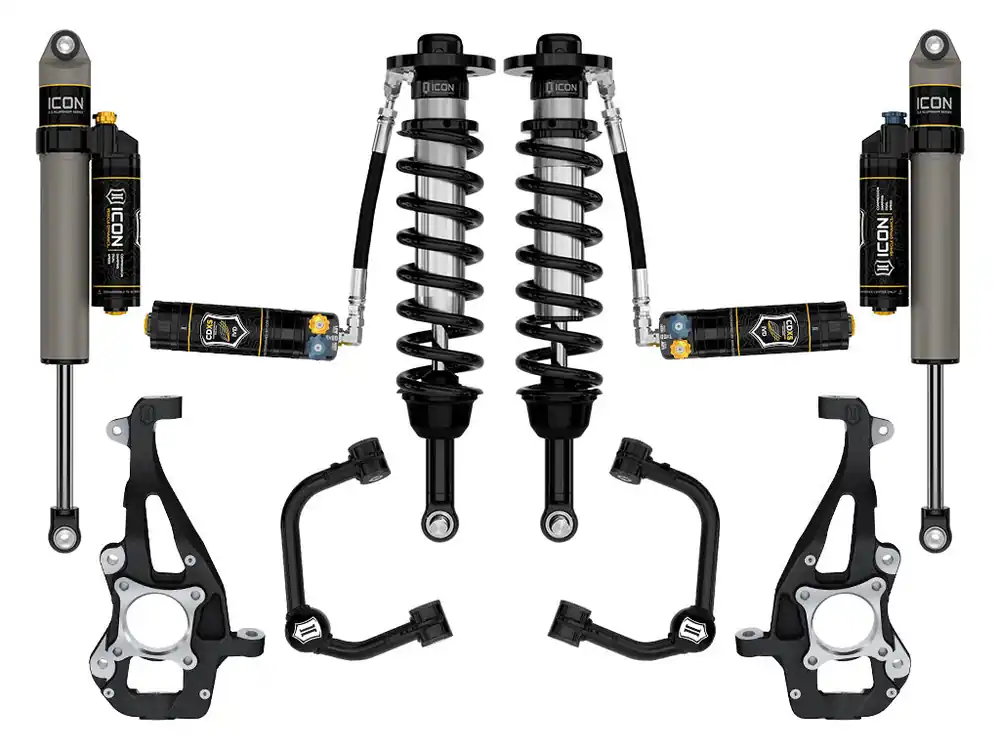 Seasonal Sale ICON 2021-2024 Ford F-150 4WD, 3.5-4.5" Lift, Stage 4 Suspension System, Tubular, CDXS