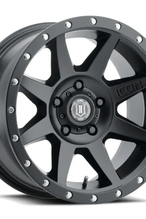 ICON Alloys Rebound, Satin Black, 17 x 8.5 / 5 x 5.5, 0mm Offset, 4.75" BS Original