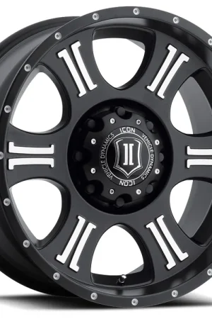 ICON Alloys Shield, Satin Black, Machined, 20 x 9 / 8x180, 12mm Offset, 5.5" BS Express Delivery