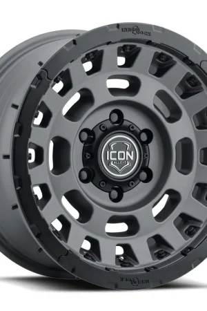 ICON Alloys Hammer Pro, Charcoal, 17 x 8.5 / 6 x 5.5, 0mm Offset, 4.75" BS Top Pick