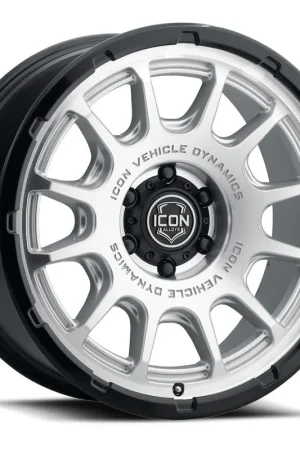 Limited Edition ICON Alloys Rancho, Silver Machined w/ Gloss Black Lip, 20 x 9 / 6 x 5.5, 16mm Offset, 5.625" BS
