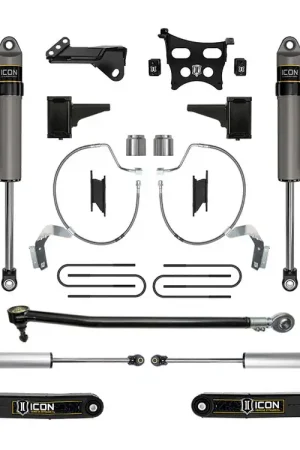 Deal ICON 2023-2025 Ford F-250/F-350 Super Duty 4WD, Gas, 4.5" Lift, Stage 4 Suspension System w/ Radius Arms